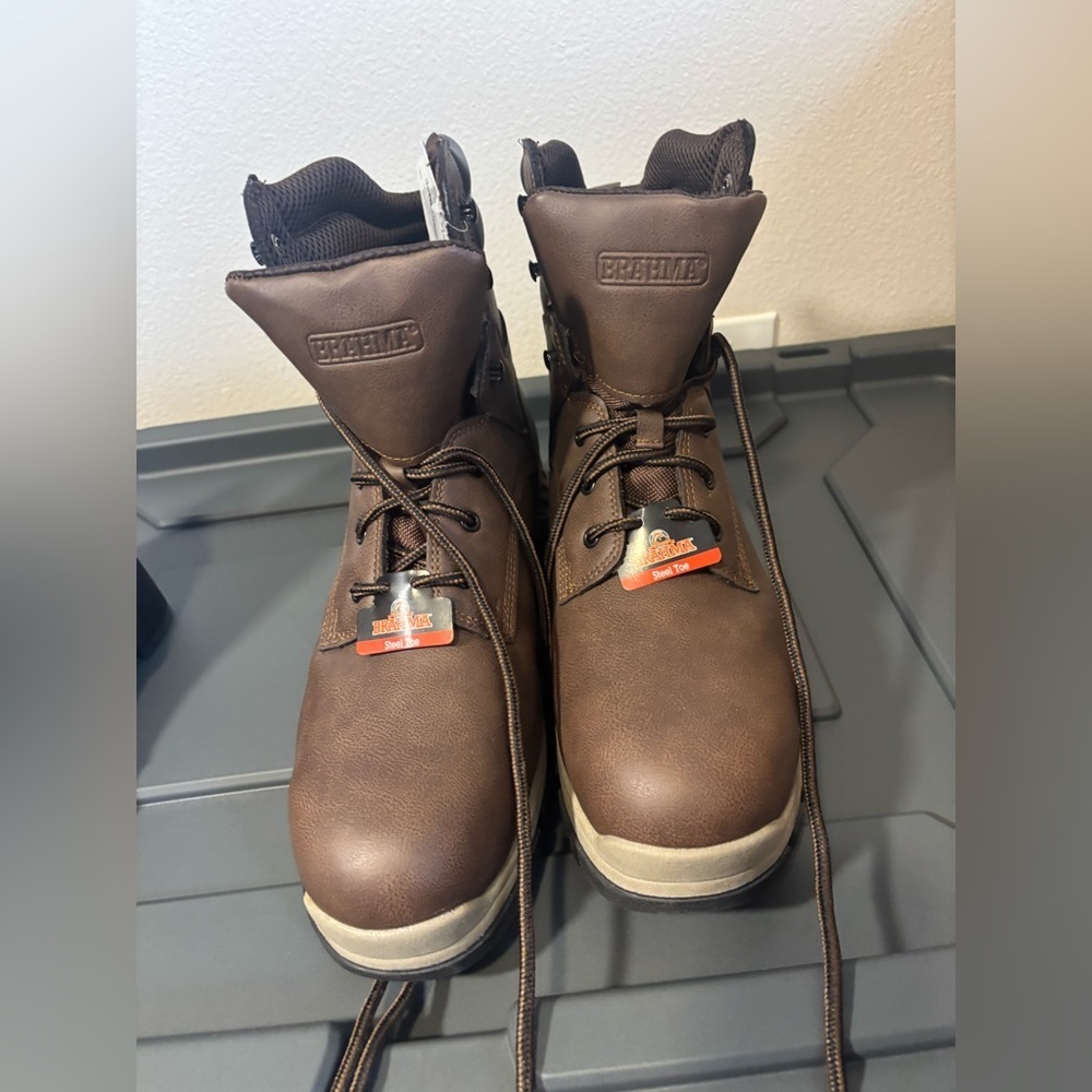 Brahma brown men vertex steel toe boots size 12.